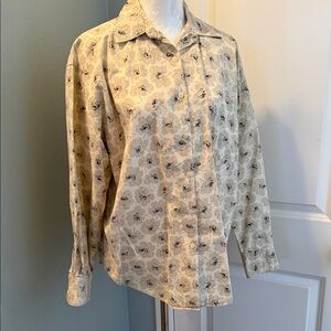 Banana Republic Beige and Blue Floral Shirt